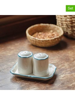 BELLA MAISON 3-częściowy zestaw przyprawników "Mabel" w kolorze biało-niebieskim ze sklepu Limango Polska w kategorii Młynki do soli i pieprzu - zdjęcie 188489717