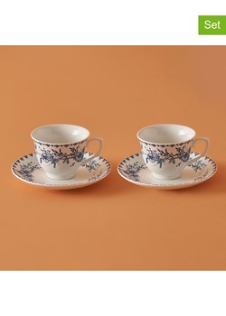 BELLA MAISON Filiżanki (2 szt.) w kolorze biało-niebieskim do kawy - 90 ml ze sklepu Limango Polska w kategorii Dzbanki i zaparzacze - zdjęcie 188490207