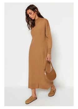 trendyol Sukienka dzianinowa w kolorze karmelowym ze sklepu Limango Polska w kategorii Sukienki - zdjęcie 188490366