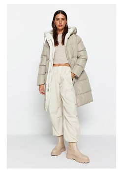 trendyol Dwustronny płaszcz zimowy w kolorze kremowo-jasnozielonym ze sklepu Limango Polska w kategorii Kurtki damskie - zdjęcie 188490668
