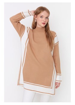 trendyol Sweter w kolorze karmelowo-białym ze sklepu Limango Polska w kategorii Swetry damskie - zdjęcie 188490879