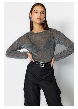 trendyol Bluzka w kolorze antracytowym ze sklepu Limango Polska w kategorii Bluzki damskie - zdjęcie 188491917
