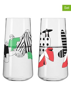 RITZENHOFF Szklanki (2 szt.) "Online Fashion" w kolorze czarno-zielonym - 500 ml ze sklepu Limango Polska w kategorii Naczynia - zdjęcie 188493329