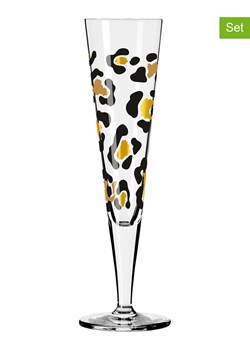 RITZENHOFF Kieliszki (2 szt.) "Goldnacht" w kolorze złoto-czarnym do szampana - 200 ml ze sklepu Limango Polska w kategorii Naczynia - zdjęcie 188493569