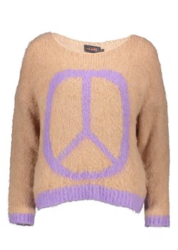 miss goodlife Sweter "Peace" w kolorze beżowo-fioletowym ze sklepu Limango Polska w kategorii Swetry damskie - zdjęcie 188493689
