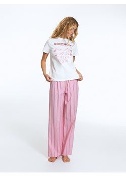 Reserved - Dwuczęściowa piżama z bawełny - różowy ze sklepu Reserved w kategorii Piżamy damskie - zdjęcie 188501097