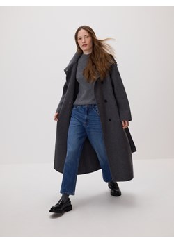 Reserved - Płaszcz handmade z wełną - szary ze sklepu Reserved w kategorii Płaszcze damskie - zdjęcie 188501326