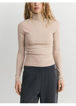 Reserved - Longsleeve z golfem - kremowy ze sklepu Reserved w kategorii Bluzki damskie - zdjęcie 188502269