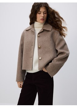Reserved - Wełniana kurtka handmade - beżowy ze sklepu Reserved w kategorii Kurtki damskie - zdjęcie 188502589