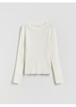 Reserved - Prążkowany sweter - złamana biel ze sklepu Reserved w kategorii Swetry dziewczęce - zdjęcie 188502665
