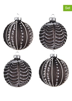 Clayre &amp; Eef Bombki (4 szt.) w kolorze czarnym - Ø 8 cm ze sklepu Limango Polska w kategorii Dekoracje bożonarodzeniowe - zdjęcie 188503115
