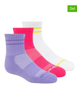 Skechers Skarpety (3 pary) w kolorze różowo-fioletowo-białym ze sklepu Limango Polska w kategorii Skarpetki dziecięce - zdjęcie 188503275