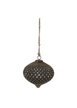 Clayre &amp; Eef Bombka w kolorze złoto-czarnym - wys. 17 x Ø 14 cm ze sklepu Limango Polska w kategorii Dekoracje bożonarodzeniowe - zdjęcie 188503327