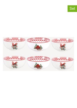 Ard'time Miski (6 szt.) w kolorze biało-czerwonym - Ø 14 cm ze sklepu Limango Polska w kategorii Naczynia - zdjęcie 188503499