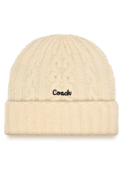 Czapka Coach CCL47 Écru ze sklepu eobuwie.pl w kategorii Czapki zimowe damskie - zdjęcie 188503618
