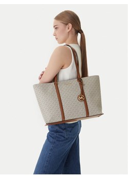Torebka MICHAEL Michael Kors Temple Tote 30R4G1LT3B Beżowy ze sklepu eobuwie.pl w kategorii Torby Shopper bag - zdjęcie 188503685