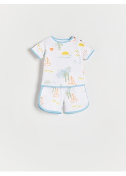 Reserved - Bawełniany komplet z nadrukiem - biały ze sklepu Reserved w kategorii Komplety niemowlęce - zdjęcie 188504725
