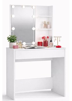 Biała Toaletka Kosmetyczna Z Lustrem Podświetlanym G1-C89 ze sklepu Edinos.pl w kategorii Toaletki - zdjęcie 188505126