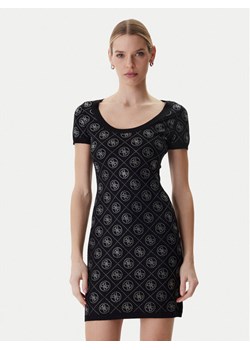Guess Sukienka dzianinowa W6RK92 Z3JD2 Czarny Regular Fit ze sklepu MODIVO w kategorii Sukienki - zdjęcie 188506196
