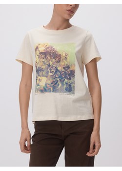 Reserved - T-shirt z nadrukiem - kremowy ze sklepu Reserved w kategorii Bluzki damskie - zdjęcie 188506878