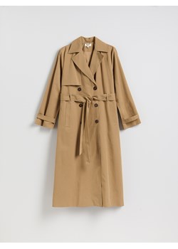 Reserved - Trencz z paskiem - beżowy ze sklepu Reserved w kategorii Płaszcze damskie - zdjęcie 188507449