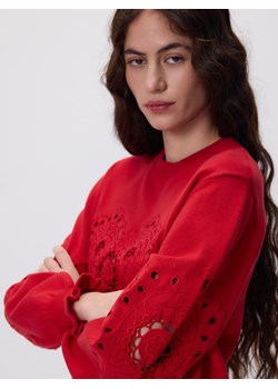 Reserved - Sweter z ażurowym motywem - czerwony ze sklepu Reserved w kategorii Swetry damskie - zdjęcie 188507495