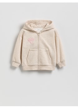 Reserved - Rozpinana bluza z nadrukiem na plecach - beżowy ze sklepu Reserved w kategorii Bluzy dziewczęce - zdjęcie 188507556