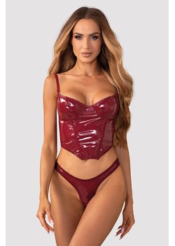 Obsessive Redya corset & thong gorset z połyskiem red ze sklepu kontri.pl w kategorii Gorsety - zdjęcie 188507777