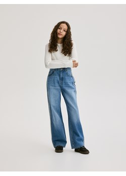 Reserved - Prążkowany sweter - złamana biel ze sklepu Reserved w kategorii Swetry dziewczęce - zdjęcie 188509006