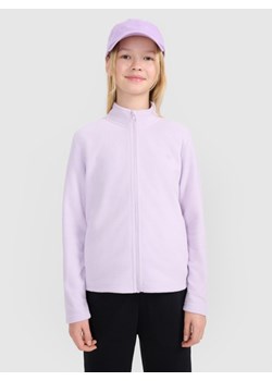Dziewczęcy polar rozpinany 4F 4FJWSS25TFLEF386 - fioletowy ze sklepu Sportstylestory.com w kategorii Bluzy dziewczęce - zdjęcie 188509248