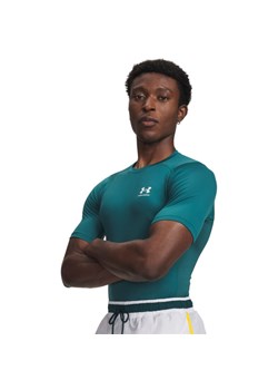 Męska koszulka treningowa Under Armour UA HG Armour Comp SS - zielona ze sklepu Sportstylestory.com w kategorii T-shirty męskie - zdjęcie 188509428