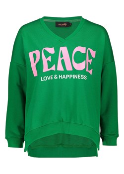 miss goodlife Bluza "Peace Love &amp; Happiness" w kolorze zielonym ze sklepu Limango Polska w kategorii Bluzy damskie - zdjęcie 188510417