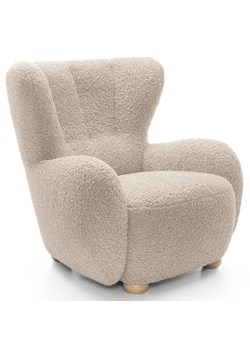 Beżowy fotel skandynawski baranek L1-F35 ze sklepu Edinos.pl w kategorii Fotele - zdjęcie 188511048