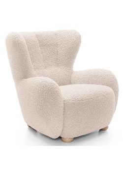 Kremowy skandynawski fotel włochacz K1-N12 ze sklepu Edinos.pl w kategorii Fotele - zdjęcie 188511057