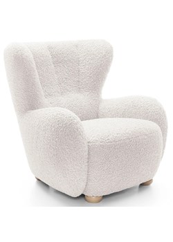 Biały fotel uszak boucle do pokoju F2-Z88 ze sklepu Edinos.pl w kategorii Fotele - zdjęcie 188511065