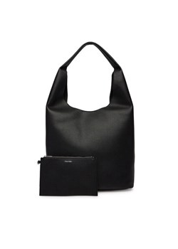 Torebka Calvin Klein Slouchy Pebble Medium Bag LV04F3596G Czarny ze sklepu eobuwie.pl w kategorii Torby Shopper bag - zdjęcie 188512009