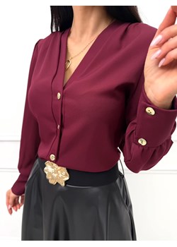 Bordowa Elegancka Koszula Damska ze sklepu ModnaKiecka.pl w kategorii Koszule damskie - zdjęcie 188512427
