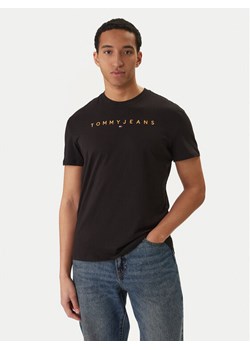 Tommy Jeans T-Shirt Linear Logo DM0DM20744 Czarny Regular Fit ze sklepu MODIVO w kategorii T-shirty męskie - zdjęcie 188512929