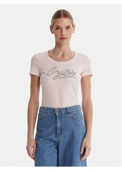 Guess T-Shirt W6RI24 J1314 Różowy Regular Fit ze sklepu MODIVO w kategorii Bluzki damskie - zdjęcie 188513199