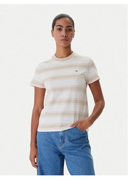 Tommy Jeans T-Shirt DW0DW21834 Beżowy Regular Fit ze sklepu MODIVO w kategorii Bluzki damskie - zdjęcie 188513286