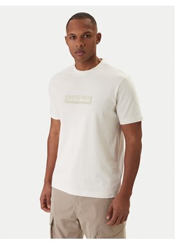 Napapijri T-Shirt S-Box Logo NP0A4IFL Écru Regular Fit ze sklepu MODIVO w kategorii T-shirty męskie - zdjęcie 188513405