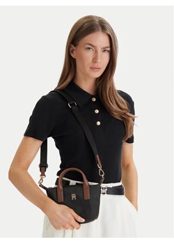 Tommy Hilfiger Torebka Popette Micro Tote AW0AW18368 Czarny ze sklepu MODIVO w kategorii Listonoszki - zdjęcie 188513535