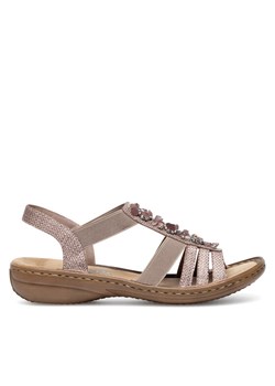 Rieker Sandały 60818-31 Różowy ze sklepu MODIVO w kategorii Sandały damskie - zdjęcie 188513735