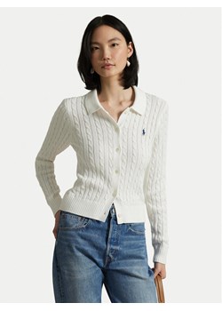 Polo Ralph Lauren Kardigan 211971881001 Biały Slim Fit ze sklepu MODIVO w kategorii Swetry damskie - zdjęcie 188514186