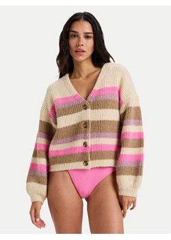 Roxy Kardigan Marble Tiles Stripe ERJSW03669 Beżowy Regular Fit ze sklepu MODIVO w kategorii Swetry damskie - zdjęcie 188514238