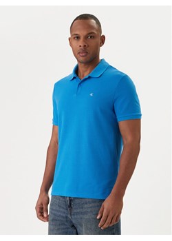 Calvin Klein Jeans Polo LV040EM269 Błękitny Regular Fit ze sklepu MODIVO w kategorii T-shirty męskie - zdjęcie 188514299