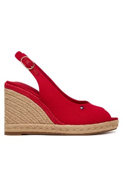 Tommy Hilfiger Espadryle Flag High Wedge Espad Slingback FW0FW09343 Czerwony ze sklepu MODIVO w kategorii Espadryle damskie - zdjęcie 188514387