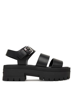 Tommy Jeans Sandały Tjw Straps Leather Max Sandal EN0EN02944 Czarny ze sklepu MODIVO w kategorii Sandały damskie - zdjęcie 188515687