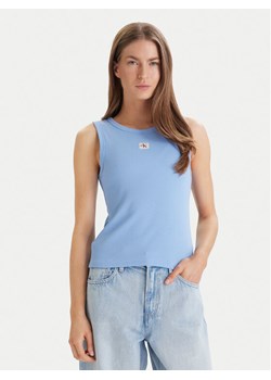 Calvin Klein Jeans Top LV047C201G Błękitny Slim Fit ze sklepu MODIVO w kategorii Bluzki damskie - zdjęcie 188515737