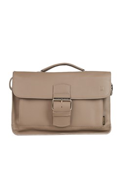 beżowa torba skórzana Boston na ramię i do ręki ze sklepu Słoń Torbalski w kategorii Listonoszki - zdjęcie 188528689